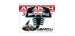 ADESIVO ABARTH 3D STICKERS SCORPIONE NERO BORDO ARGENTO 65MM