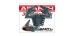 ADESIVO ABARTH 3D STICKERS SCORPIONE ARGENTO BORDO NERO 65MM
